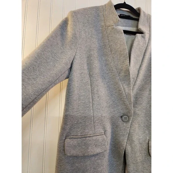 NEW Gibson Women Heather Grey Jersey Knit Blazer Size L Office Work Career Cozy - Picture 3 of 11